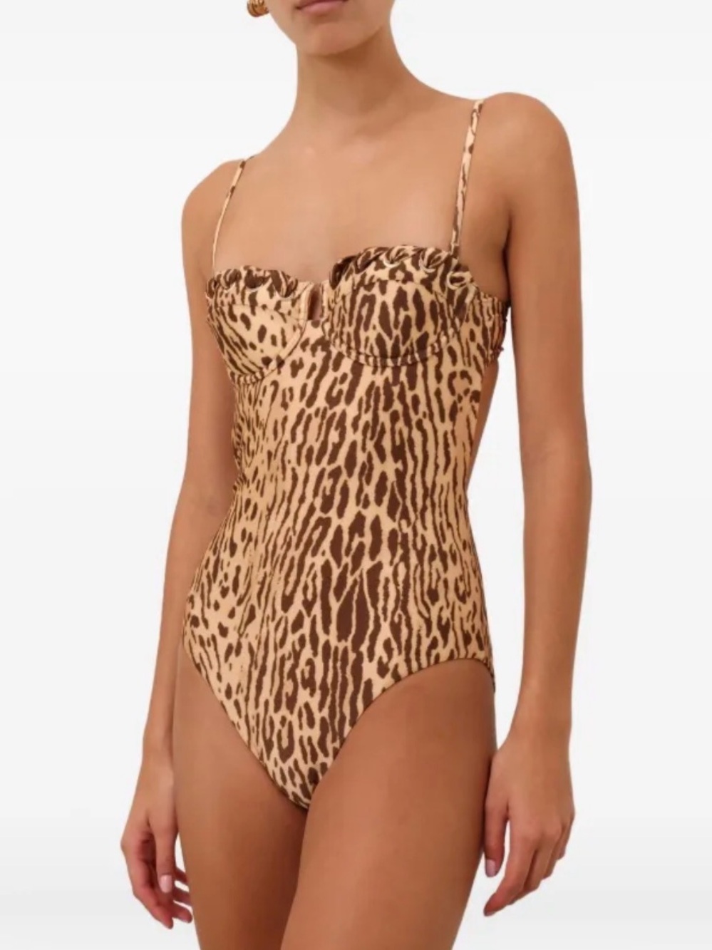 Zimmermann Cascadian Balconette Leopard One Piece Swimsuit US 4 / AU 0